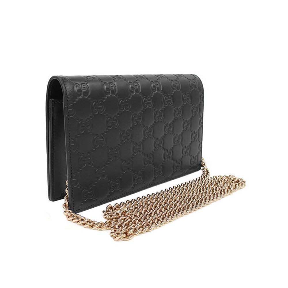 Gucci on Signature Black Wallet Chain Bag ssima